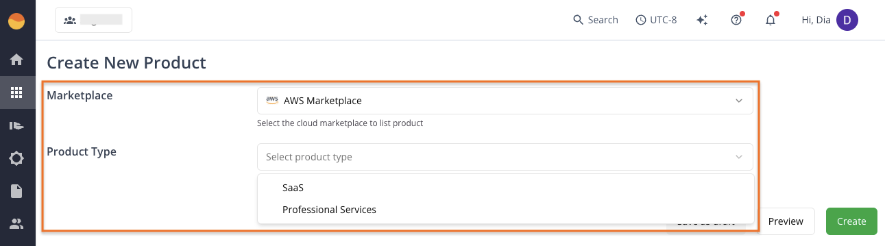 Create a new product in the Fours Console