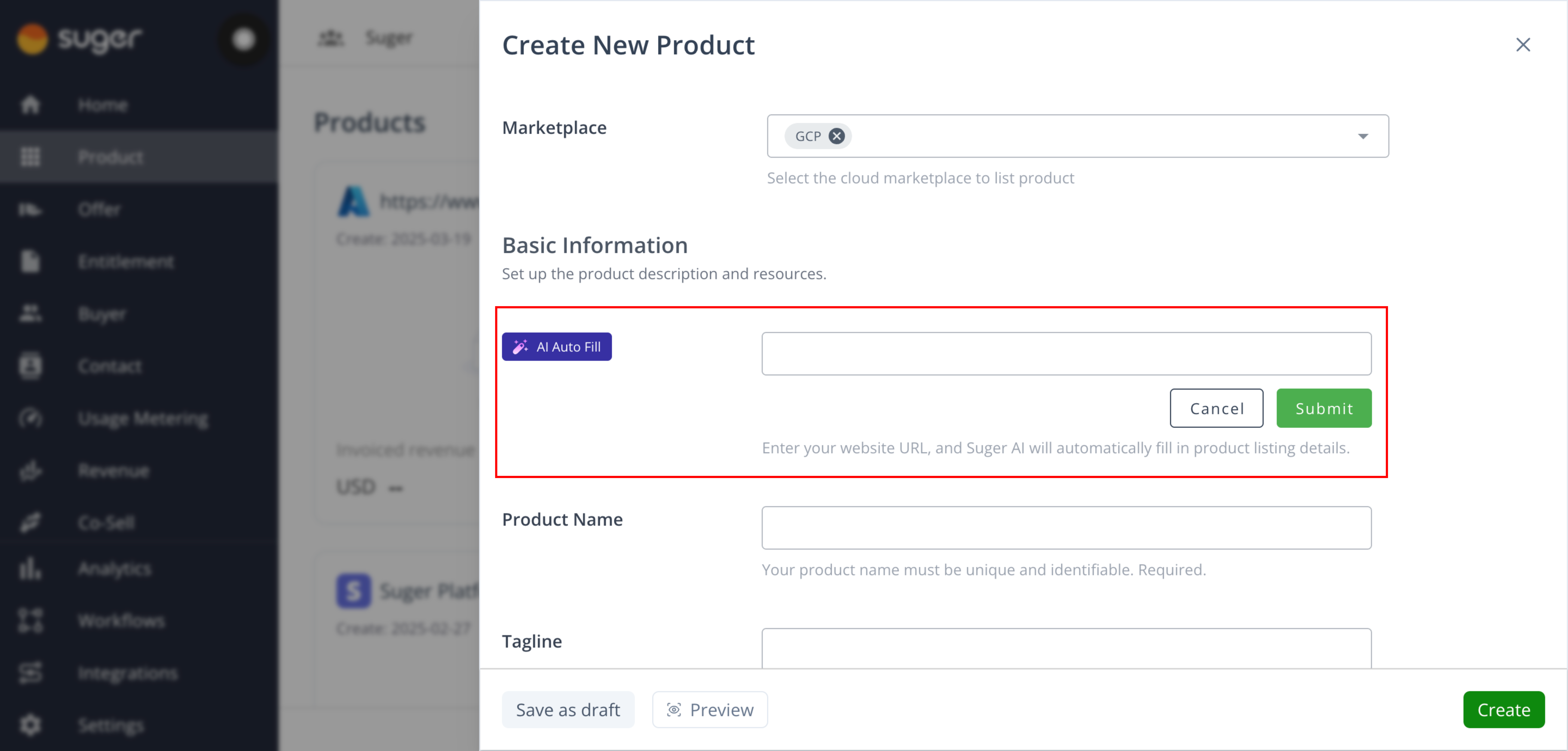 AI Auto Fill dialog in the Fours Console