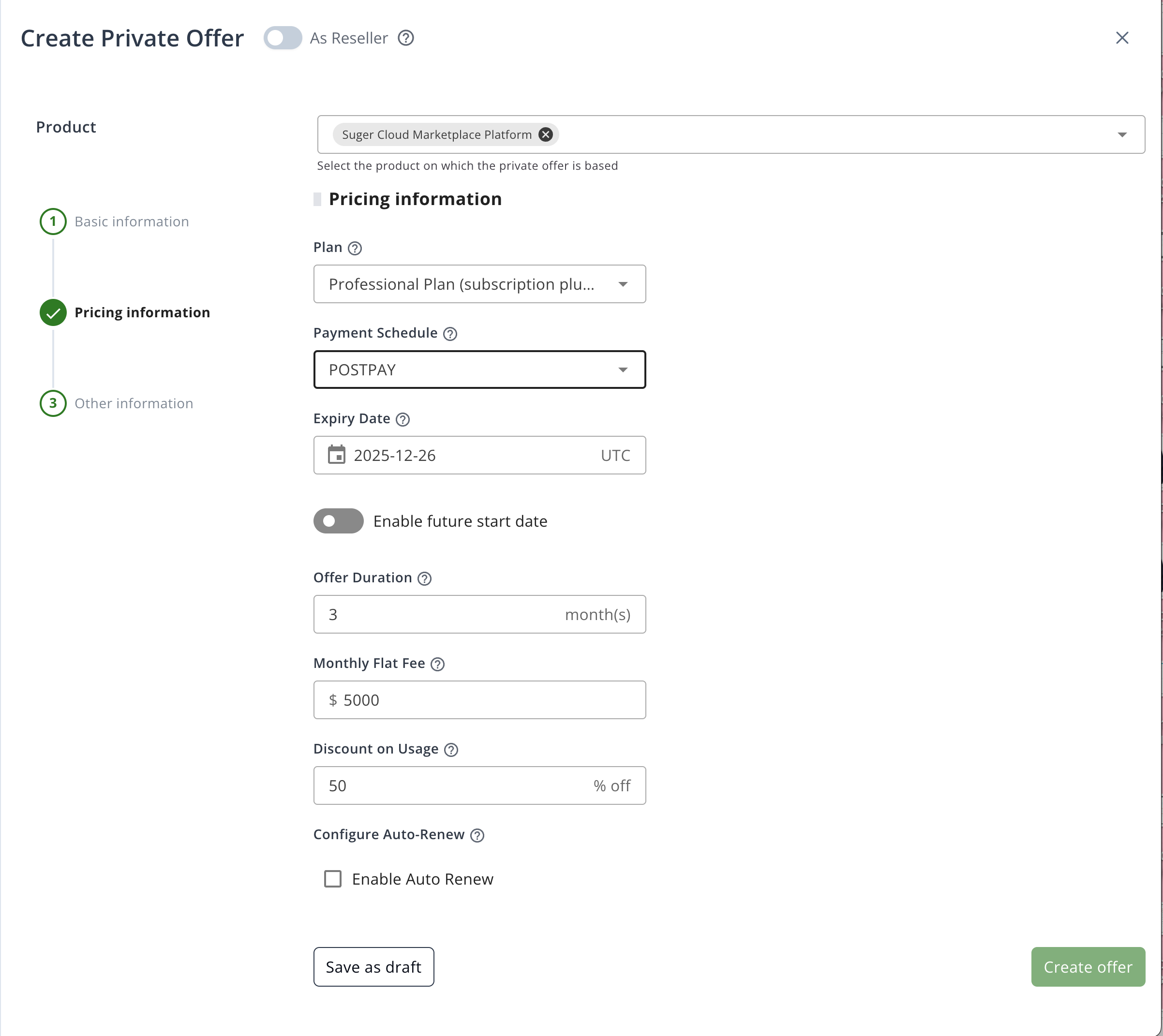 Postpay Example