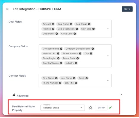 Deal Referral State Property setting in Fours