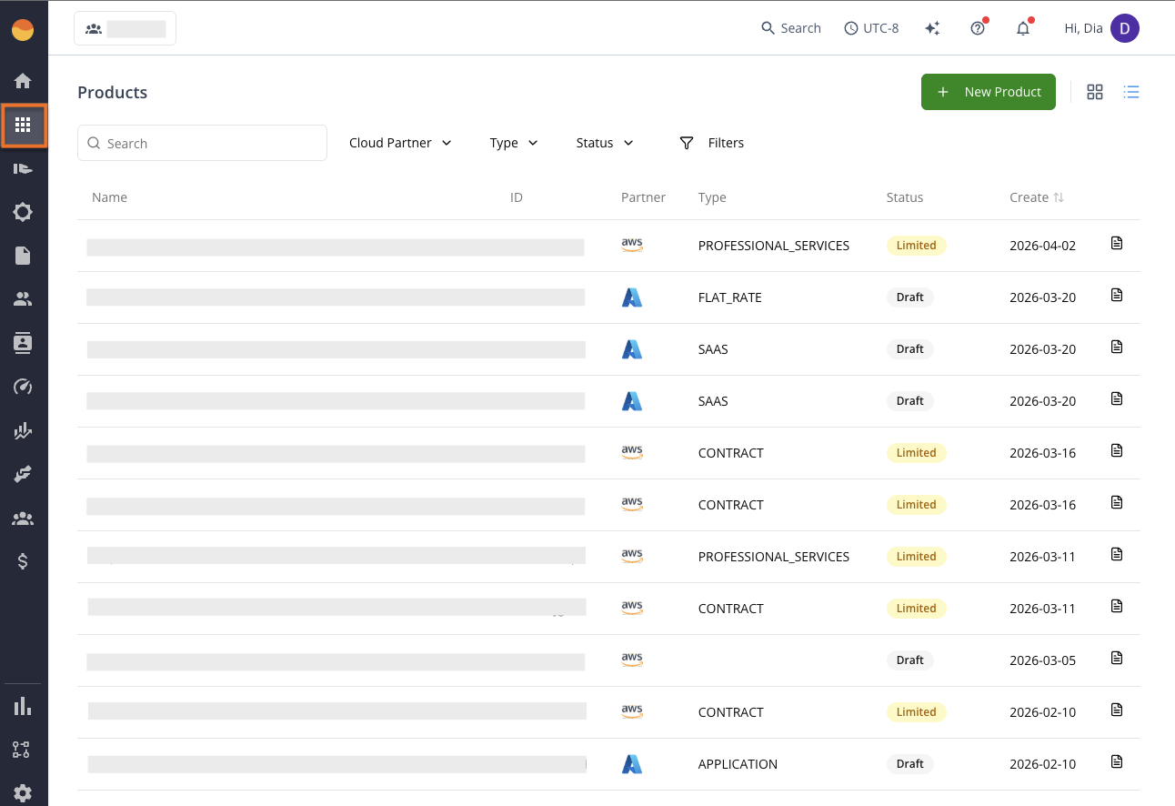 Product page in the Fours Console