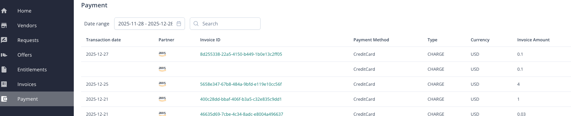 Payment List