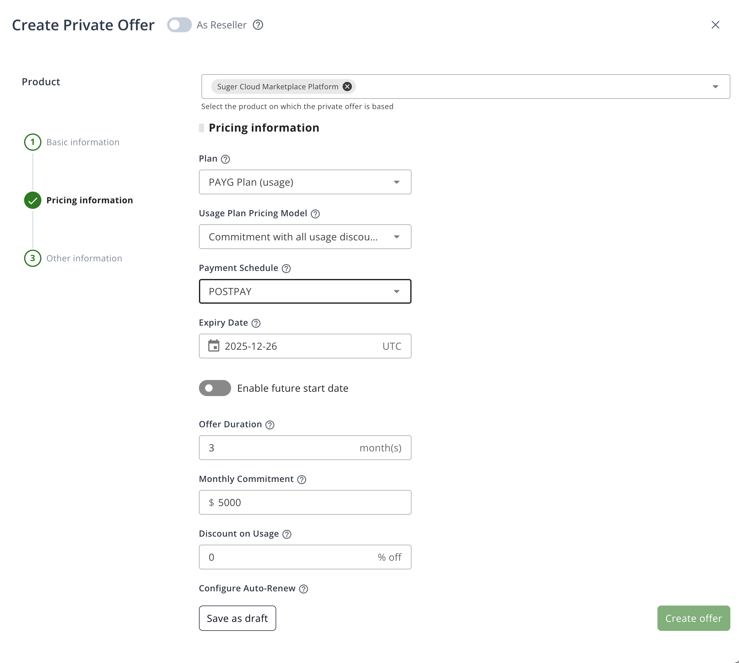 Postpay Example