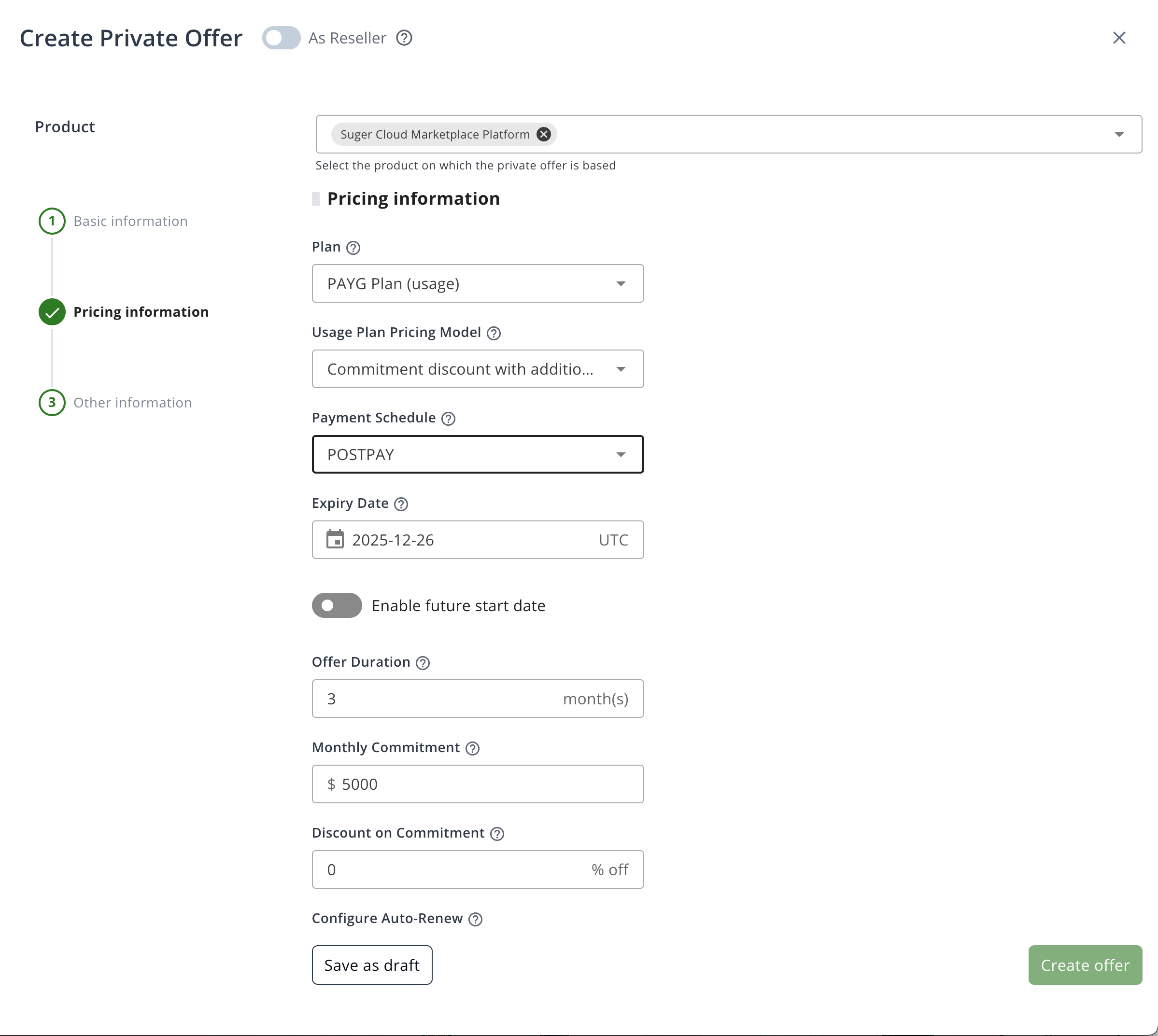 Postpay Example