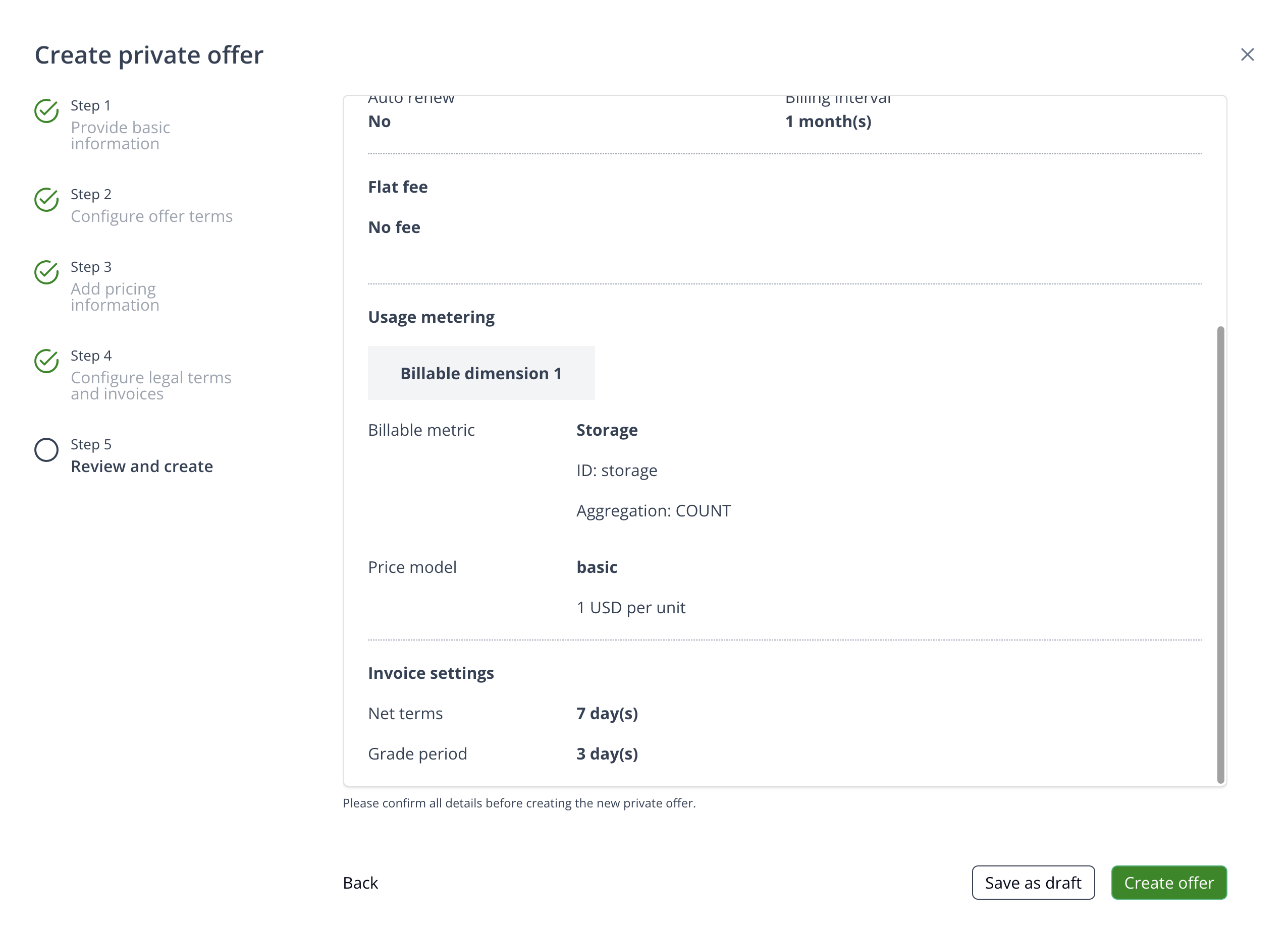 Offer preview page before creation