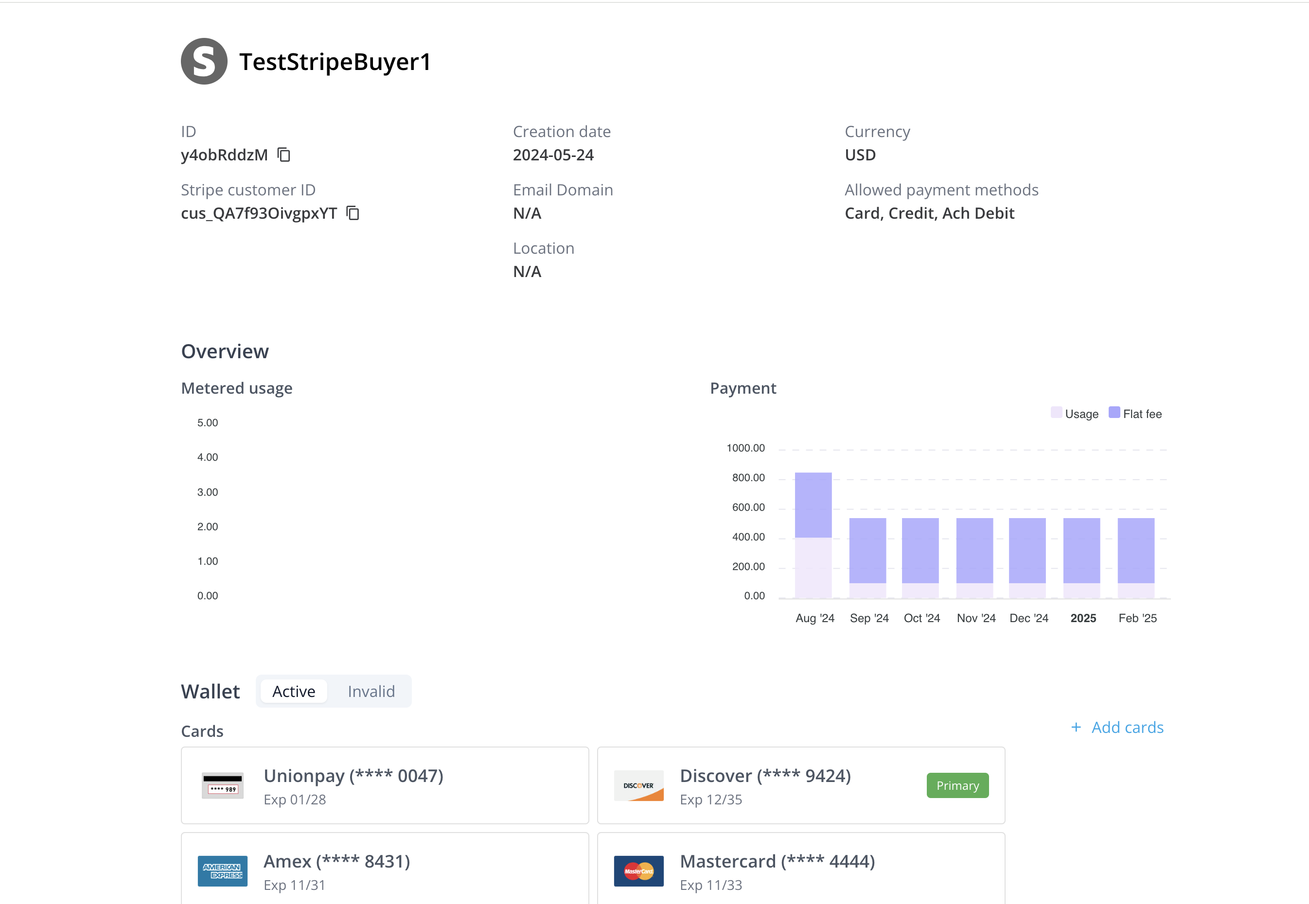 Buyer portal with offers, entitlements, and invoices