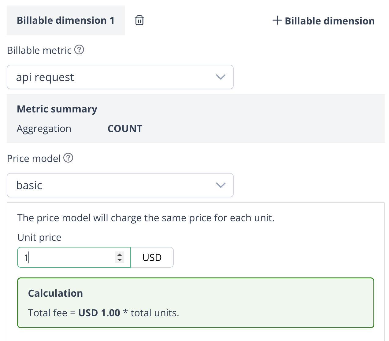Basic pricing price model configuration