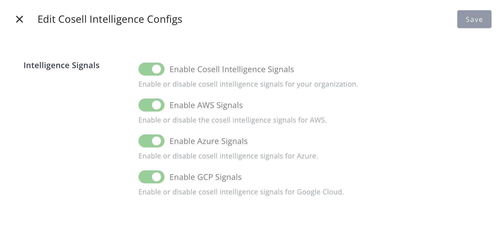 Co-sell Intelligence display settings overview
