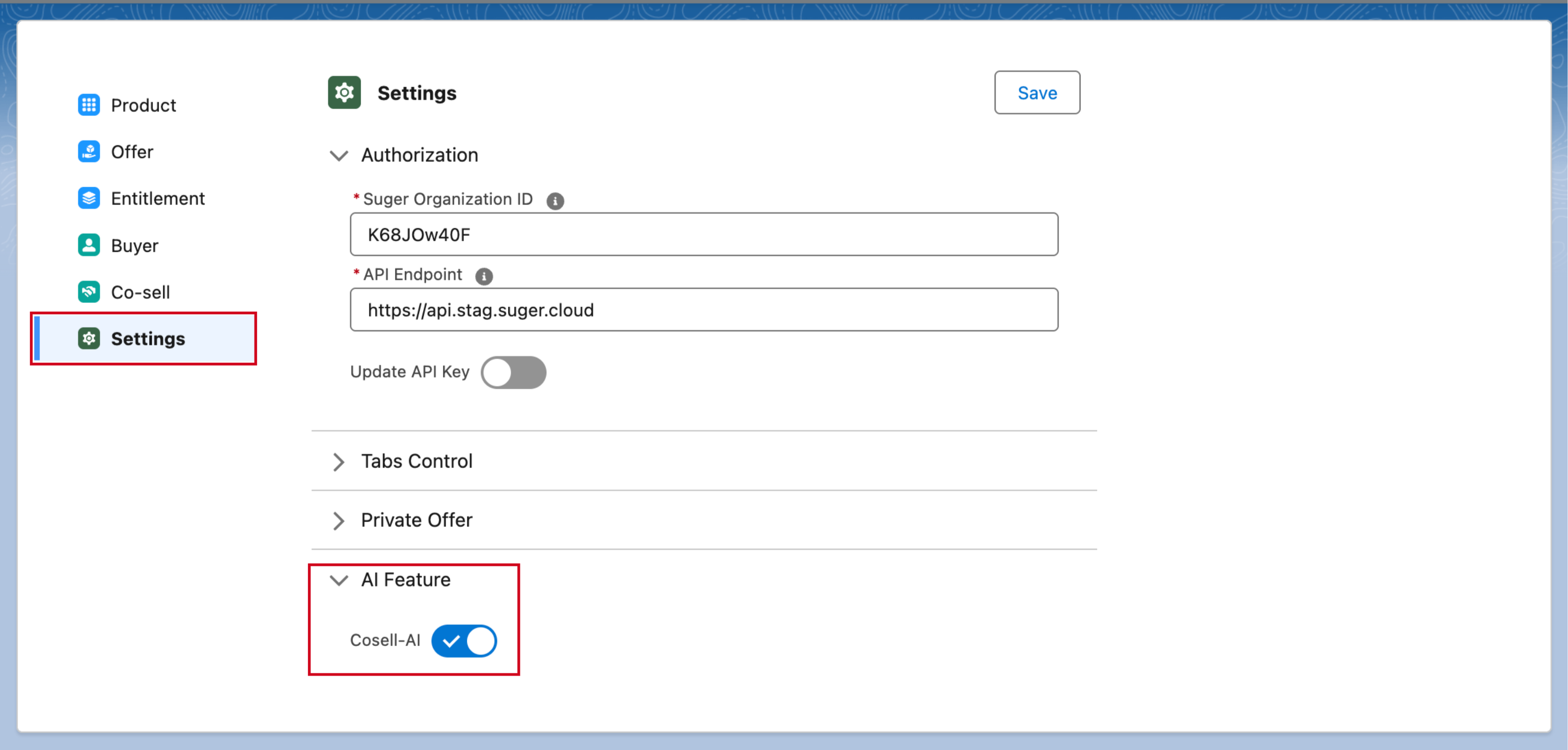 Cosell-AI toggle under AI Feature settings