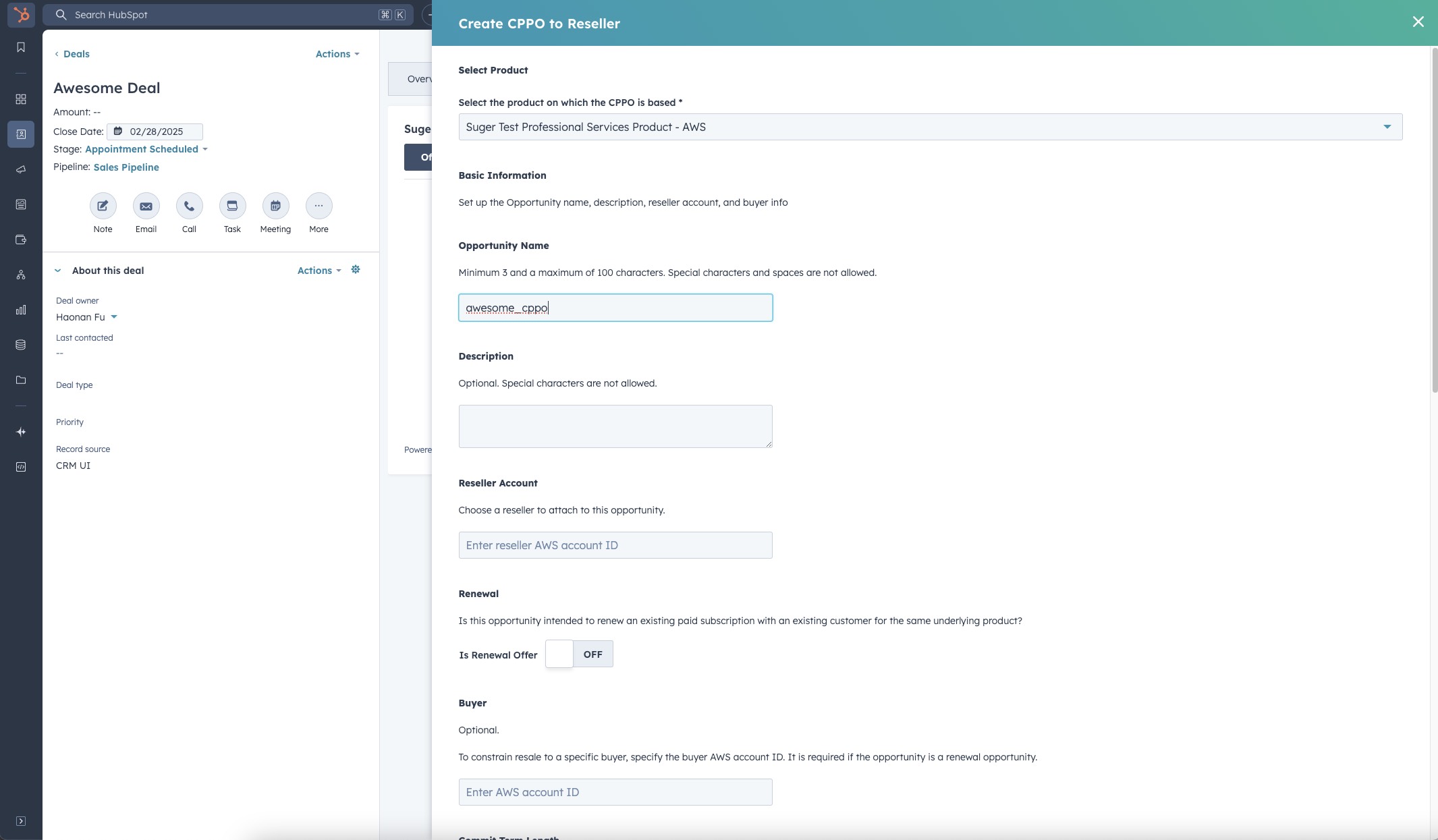 Reseller authorization CPPO form fields