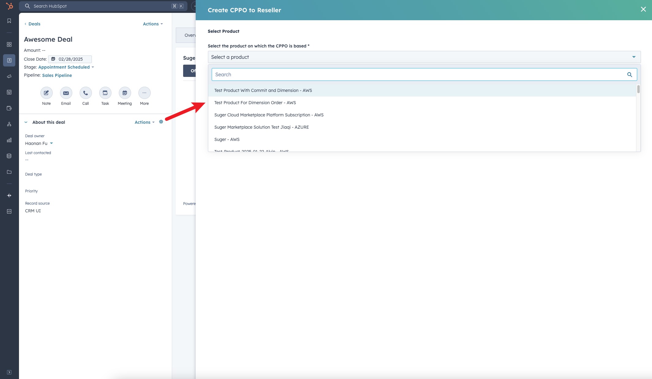 Product selection step for reseller authorization