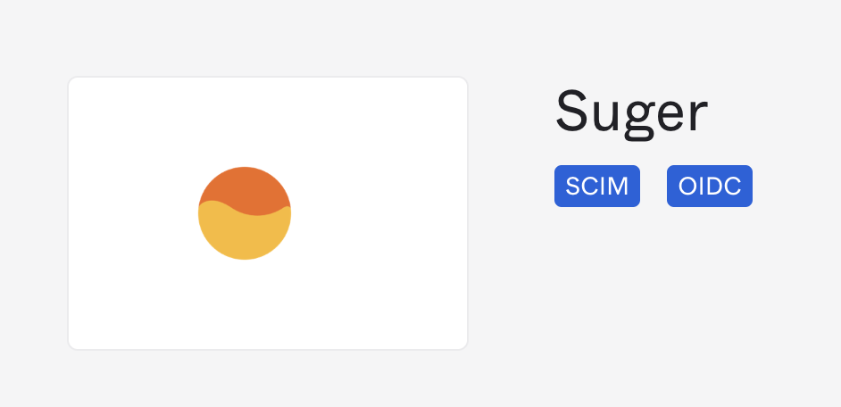 Suger application listing in the Okta Integration Network catalog