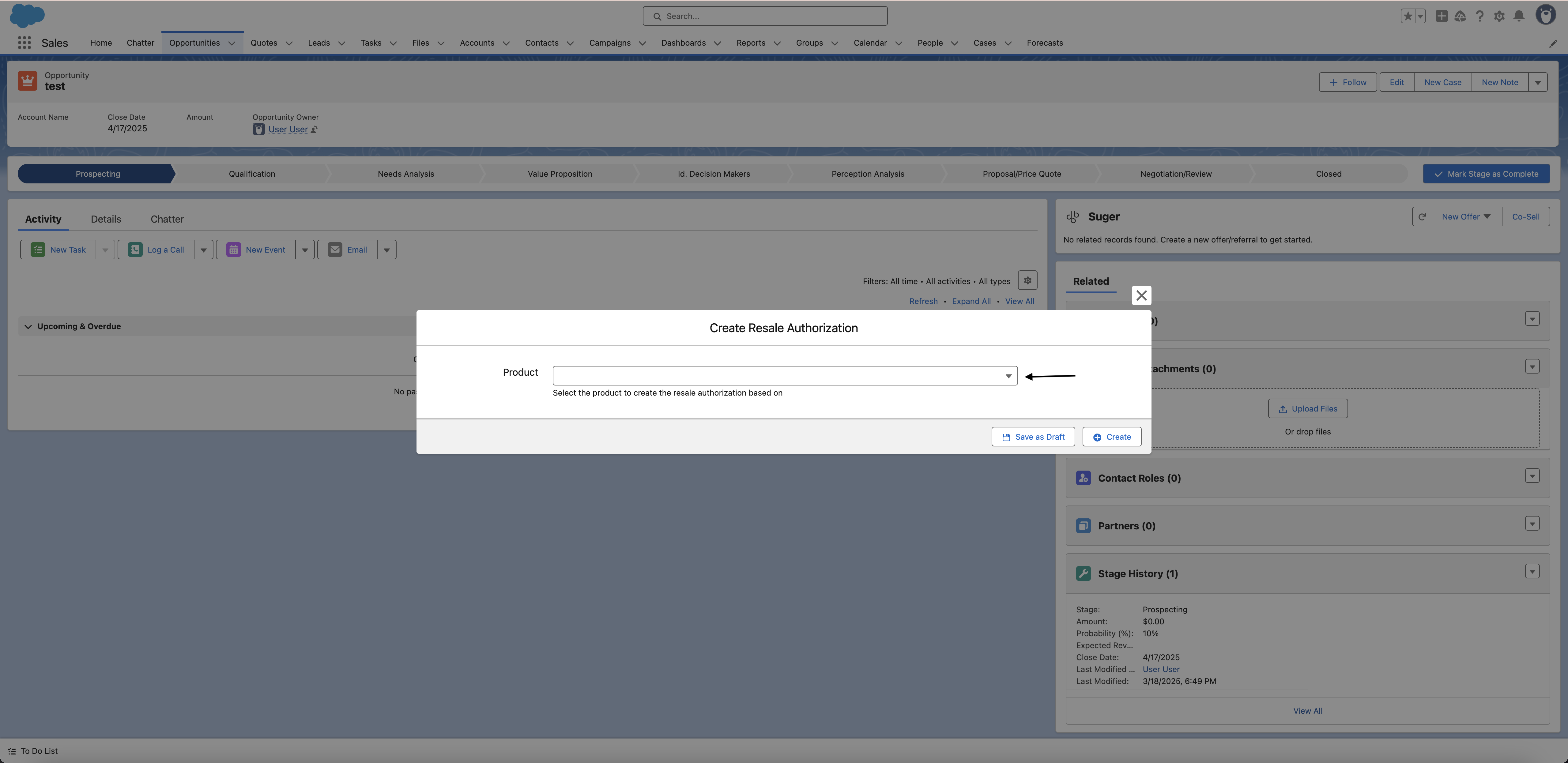 Product selection for reseller authorization
