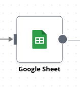 Google Sheet node with Document and Sheet dropdowns