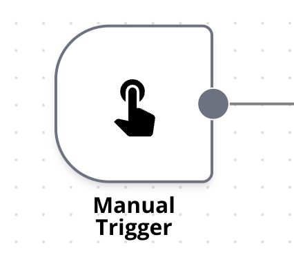 Manual Trigger node at the start of a workflow