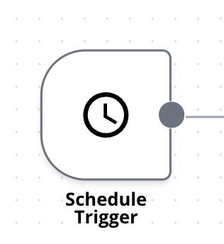Schedule Trigger node in the workflow editor